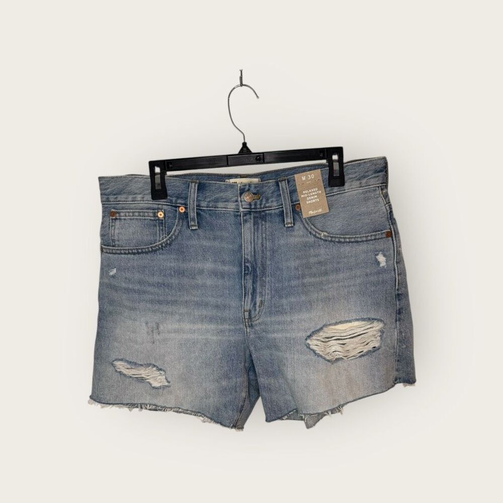 Madewell Relaxed Mid-Length Denim Shorts Size 30 NWT